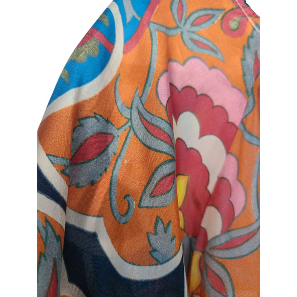 Johnny Was Silk Art Nouveau Boho Blouse Top Size XS - Picture 7 of 8